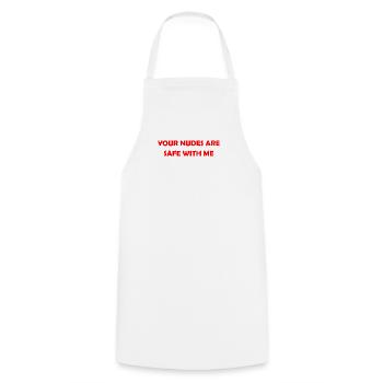 Your Nudes Are Safe With Me - Tablier de cuisine - blanc - Devant - AI Model Male 185 dark (185cm)