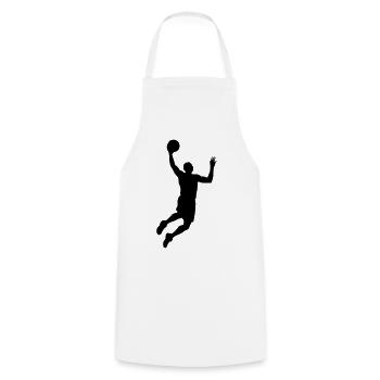 Basketball Silhouette - Cooking Apron - white - Front - AI Model Male 185 dark (185cm)