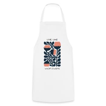 Live like wildflowers - Cooking Apron - white - Front - AI Model Male 185 dark (185cm)