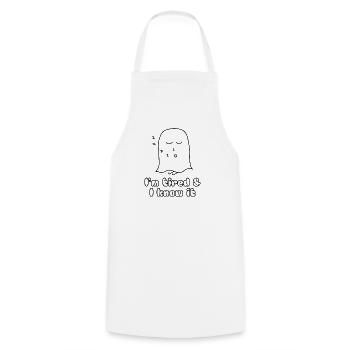 Je suis fatigué et je le sais - Tablier de cuisine - blanc - Devant - AI Model Male 185 dark (185cm)