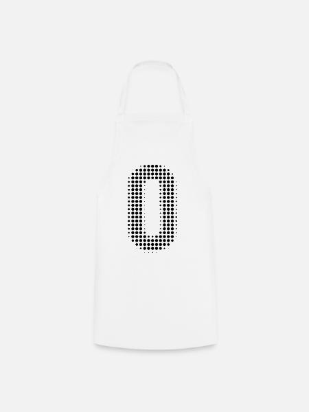 Buchstabe O – Punktmuster Initial Design - Kochschürze - Weiß