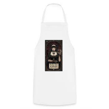 Never Pray, Always Sins Gothic Nun - Cooking Apron - white - Front - AI Model Male 185 dark (185cm)