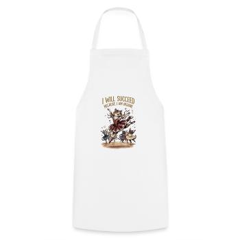 I will succeed because I am insane - Cooking Apron - white - Front - AI Model Male 185 dark (185cm)