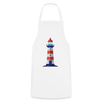 Leuchtturm - Kochschürze - Weiß - Vorne - AI Model Male 185 dark (185cm)