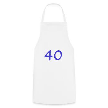 ANNIVERSARY. HAPPY BIRTHDAY. HAPPY BIRTHDAY. - Cooking Apron - white - Front - AI Model Male 185 dark (185cm)