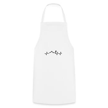 Rythme cardiaque en montagne, ECG en cours d'exécution - Tablier de cuisine - blanc - Devant - AI Model Male 185 dark (185cm)