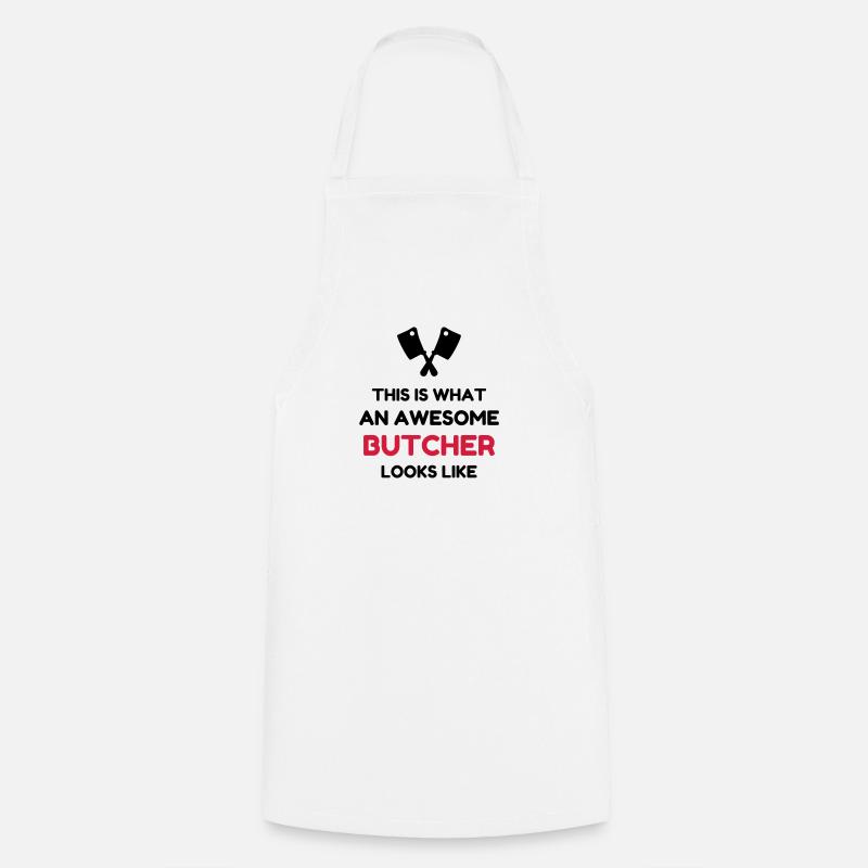 boucher / boucherie / charcutier / viande - Tablier de cuisine - blanc