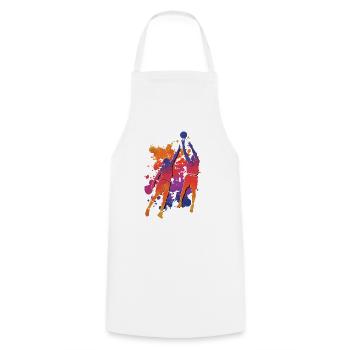Basketteur Coloré Paint Slam Dunk Sports - Tablier de cuisine - blanc - Devant - AI Model Male 185 dark (185cm)
