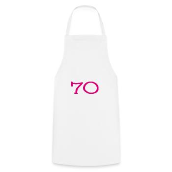 70. 70 YEARS. 70TH ANNIVERSARY. 70TH ANNIVERSARY. - Cooking Apron - white - Front - AI Model Male 185 dark (185cm)