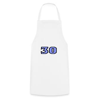 30. 30 YEARS. 30th ANNIVERSARY. 30TH ANNIVERSARY. - Cooking Apron - white - Front - AI Model Male 185 dark (185cm)
