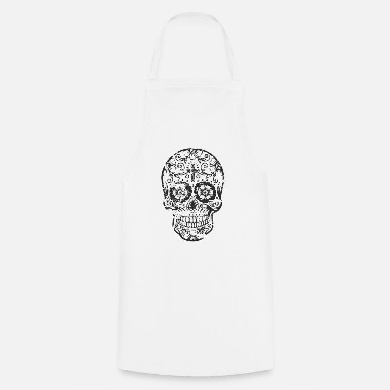 SUGAR SKULL - Cooking Apron - white