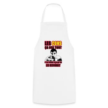 les cons ça ose tout lino ventura - Tablier de cuisine - blanc - Devant - AI Model Male 185 dark (185cm)