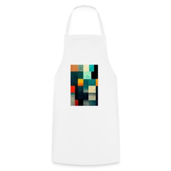 Abstract Pixel Art - Kochschürze - Weiß - Vorne - AI Model Male 185 dark (185cm)