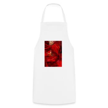 Fabric red pattern abstract - Kochschürze - Weiß - Vorne - AI Model Male 185 dark (185cm)