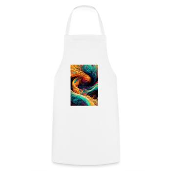 Psychedelic Abstrakt - Kochschürze - Weiß - Vorne - AI Model Male 185 dark (185cm)