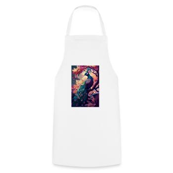 Paon Oiseau Animal Paon Cerise - Tablier de cuisine - blanc - Devant - AI Model Male 185 dark (185cm)