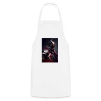Deus Vult Kreuzritter Tempelritter Mittelalter - Kochschürze - Weiß - Vorne - AI Model Male 185 dark (185cm)