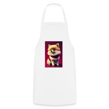 "Cute Pomeranian" - Tablier de cuisine - blanc - Devant - AI Model Male 185 dark (185cm)