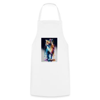 Chat Chats Propriétaire Chaton Couleur - Tablier de cuisine - blanc - Devant - AI Model Male 185 dark (185cm)