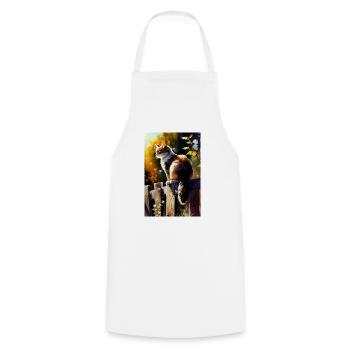 Chat Chats Propriétaire Chaton Aquarelles - Tablier de cuisine - blanc - Devant - AI Model Male 185 dark (185cm)