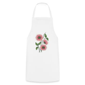 Blumen - Kochschürze - Weiß - Vorne - AI Model Male 185 dark (185cm)