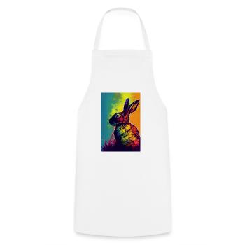 Hase Häschen Tier Haustier Hasen PopArt Animal - Kochschürze - Weiß - Vorne - AI Model Male 185 dark (185cm)