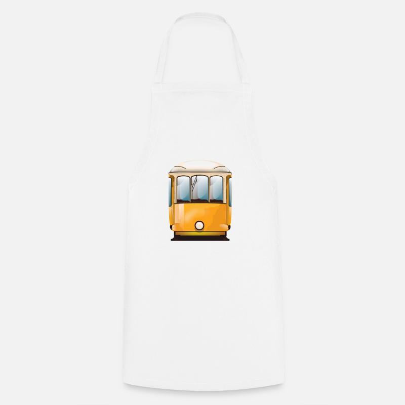 Tramway jaune - Tablier de cuisine - blanc