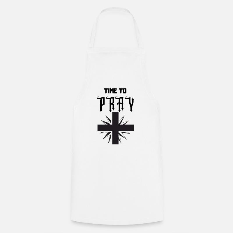Time to Pray - Cooking Apron - white