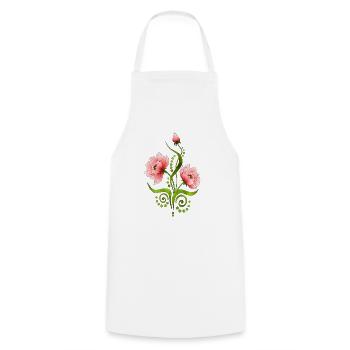 Flowers - Cooking Apron - white - Front - AI Model Male 185 dark (185cm)