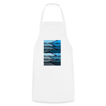 Bleu abstrait - Tablier de cuisine - blanc - Devant - AI Model Male 185 dark (185cm)