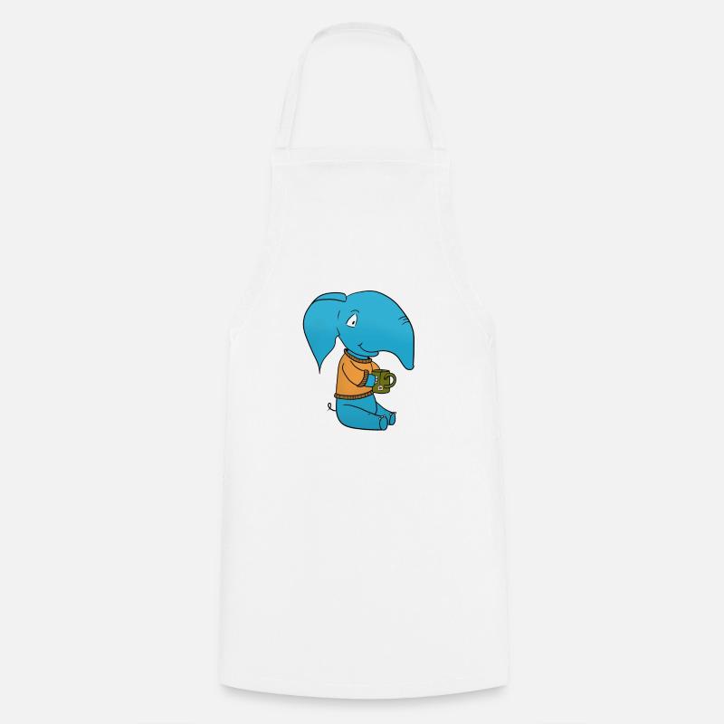 Elephant Tea - Cooking Apron - white