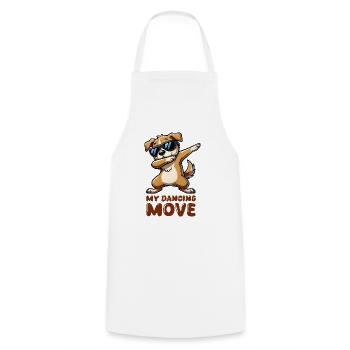 Dog Dabbing Comic - Cooking Apron - white - Front - AI Model Male 185 dark (185cm)
