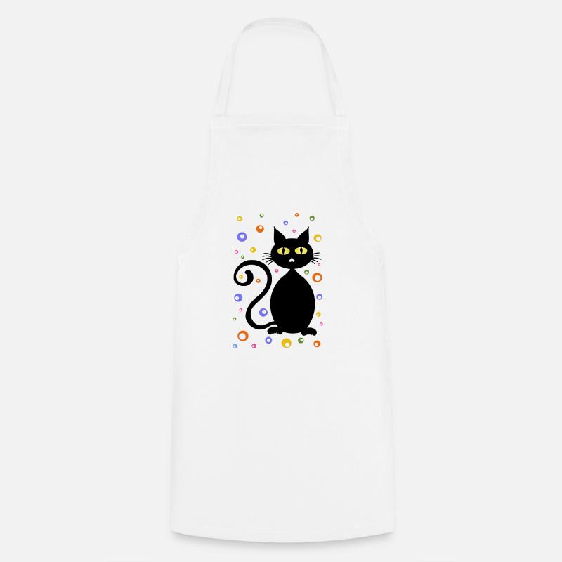 Chat - Tablier de cuisine - blanc