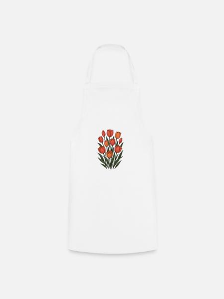 Tulipes - Tablier de cuisine - blanc