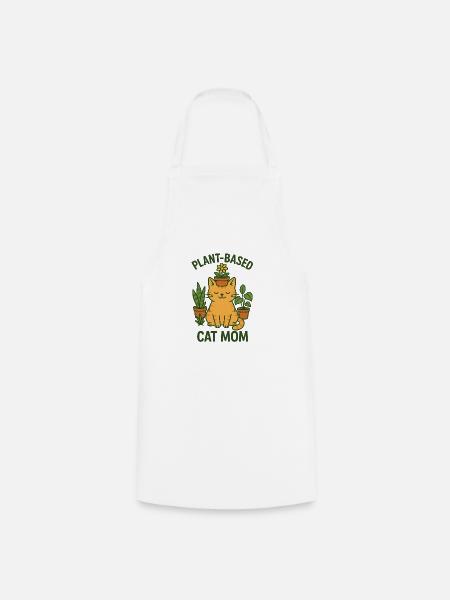 Plant Based Cat Mom - Kochschürze - Weiß