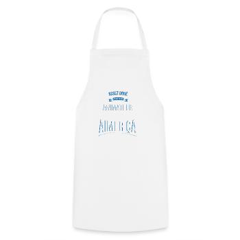 Animateur doué fou cadeau homme - Tablier de cuisine - blanc - Devant - AI Model Male 185 dark (185cm)