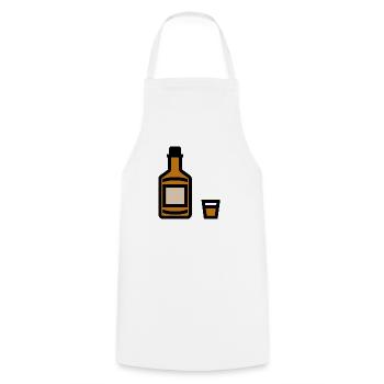 Whiskey bottle, whiskey bottle - Cooking Apron - white - Front - AI Model Male 185 dark (185cm)