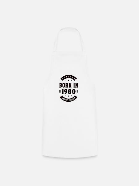 1980 - Baujahr 1980 - Jahrgang 1980 - Kochschürze - Weiß