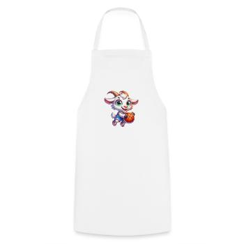 Goat Playing Basketball Sport Team - Cooking Apron - white - Front - AI Model Male 185 dark (185cm)