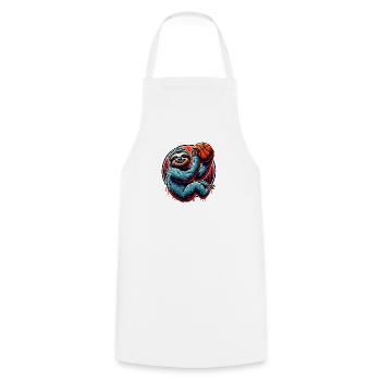 Funny basketball sloth player - Cooking Apron - white - Front - AI Model Male 185 dark (185cm)