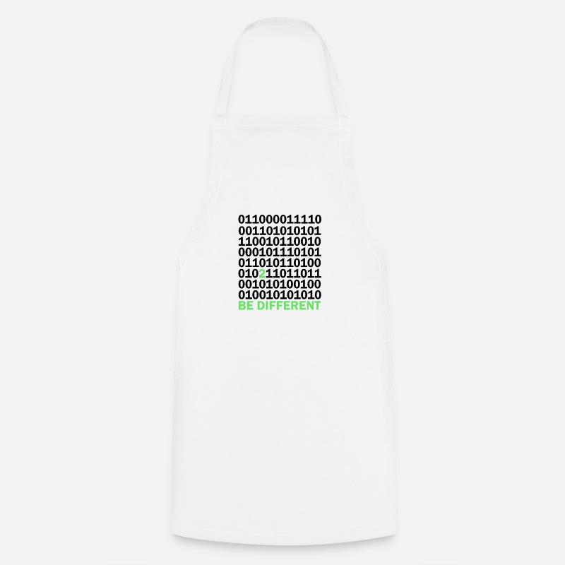 Be Different Binary Code Nerd Gift - Cooking Apron - white