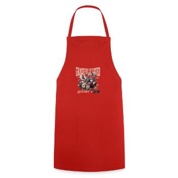 Gracefully Saved Grace Faith Pray Flowers Dove - Cooking Apron - red - Front - AI Model Male 185 dark (185cm)