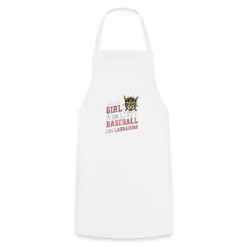 Fille aime le baseball Labradors Sports - Tablier de cuisine - blanc - Devant - AI Model Male 185 dark (185cm)