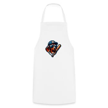 Teckel Joueur De Baseball Sports Drôle - Tablier de cuisine - blanc - Devant - AI Model Male 185 dark (185cm)