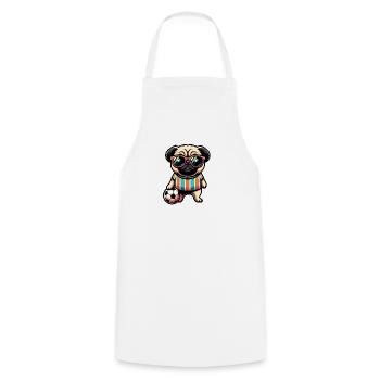 Carlin Chien Footballeur Champion De Balle Fan - Tablier de cuisine - blanc - Devant - AI Model Male 185 dark (185cm)