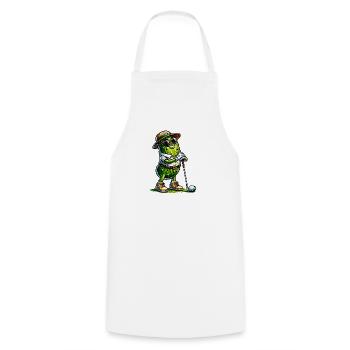 Funny Pickle Golf Player Design - Kochschürze - Weiß - Vorne - AI Model Male 185 dark (185cm)