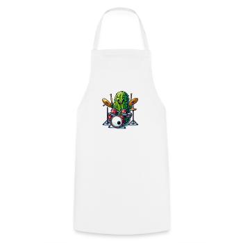 Funny Drums Pickle Beats Happy Music - Cooking Apron - white - Front - AI Model Male 185 dark (185cm)