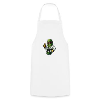 Karaté concombre avec lunettes pouces vers le haut - Tablier de cuisine - blanc - Devant - AI Model Male 185 dark (185cm)