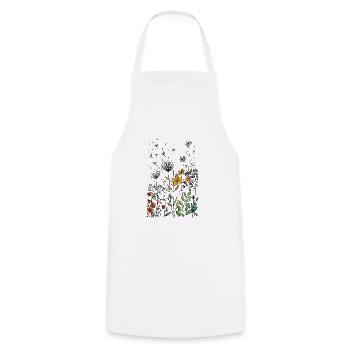 flowers - Cooking Apron - white - Front - AI Model Male 185 dark (185cm)