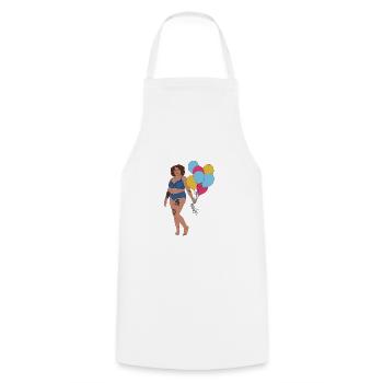 Femme avec des ballons - Tablier de cuisine - blanc - Devant - AI Model Male 185 dark (185cm)